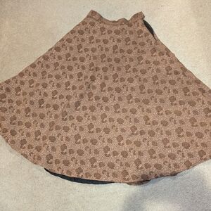 Elegant Brown Patterned Skirt